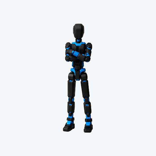 DM13-BLK-BLU 1 Dummy 13 - Poseable 3D Printed Figure