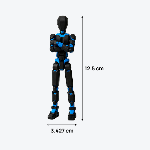 DM13-BLK-BLU 2 Dummy 13 - Poseable 3D Printed Figure
