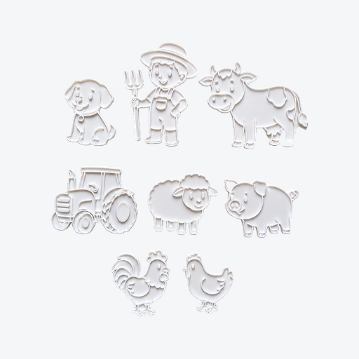 Coloring Kit – Farm (Set of 8)